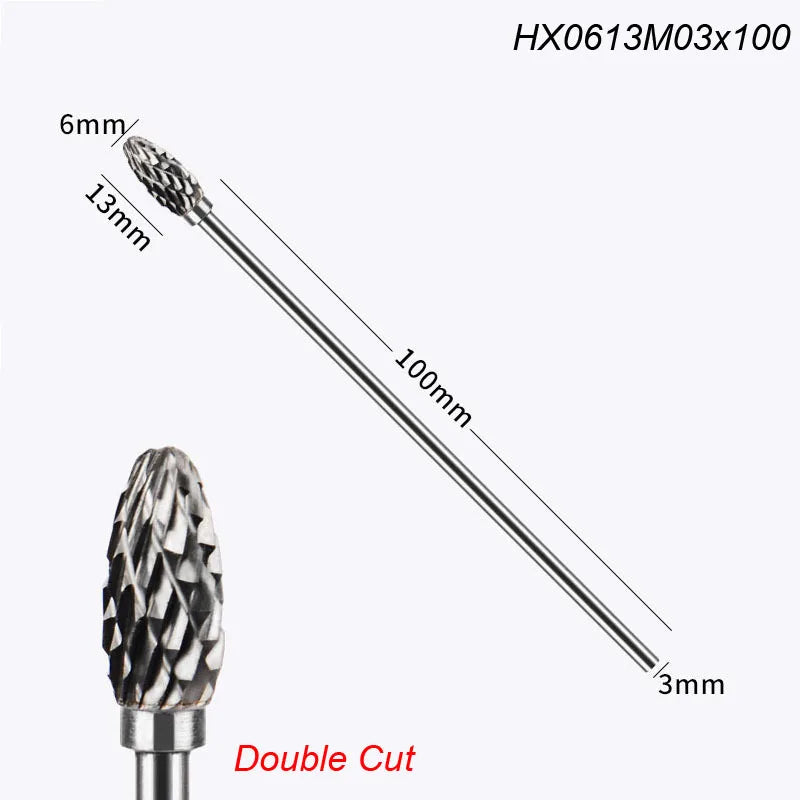 Extra Long 100mm Rotary Rasp File | Carbide Burr Alloy Bits for Metal & Wood Carving | Milling Cutter Drill Abrasive Tool