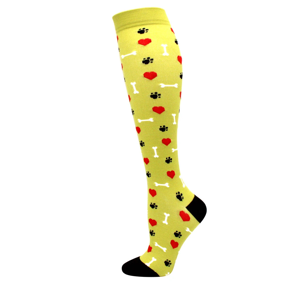 Compression Support Socks for Men & Women – Running Nursing Stockings for Edema, Varicose Veins & Blood Circulation Sports Wear