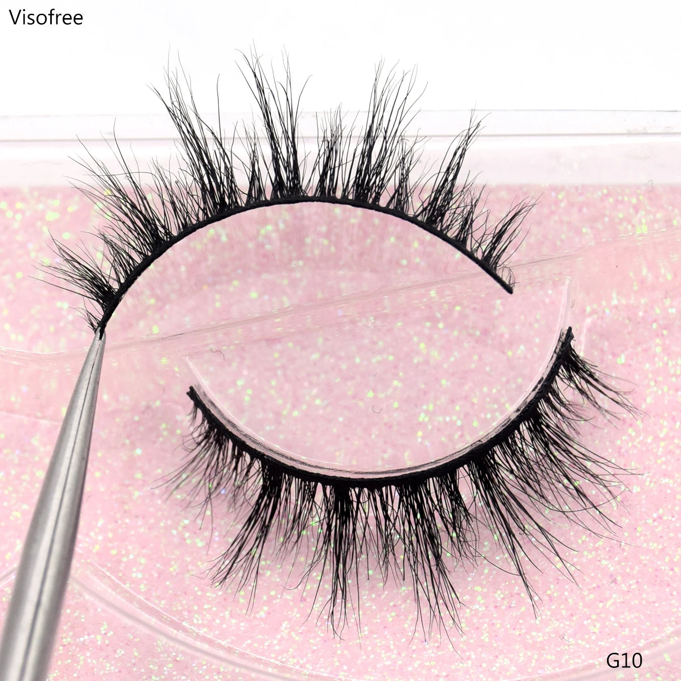 Visofree 3D Mink Eyelashes – Thick Handmade Full Strip Cruelty-Free False Lashes for Makeup M56