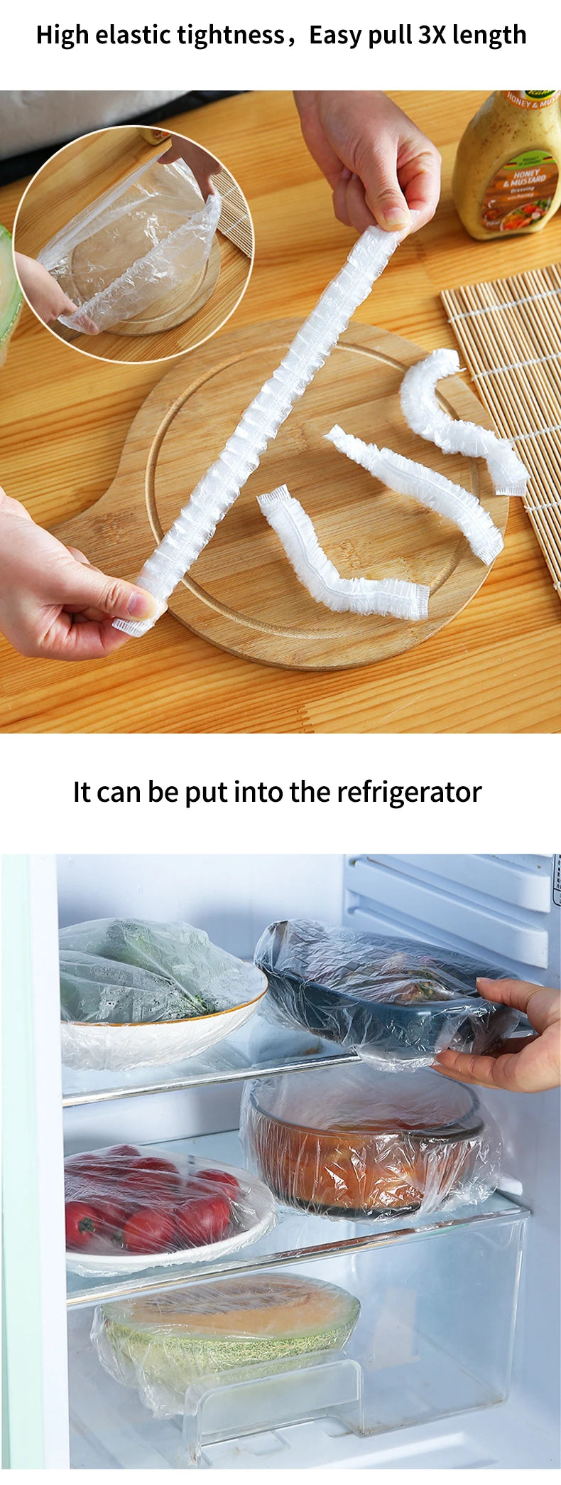Reusable Elastic Food Covers – Durable Plastic Wrap Lids for Bowls, Plates & Kitchen Food Storage