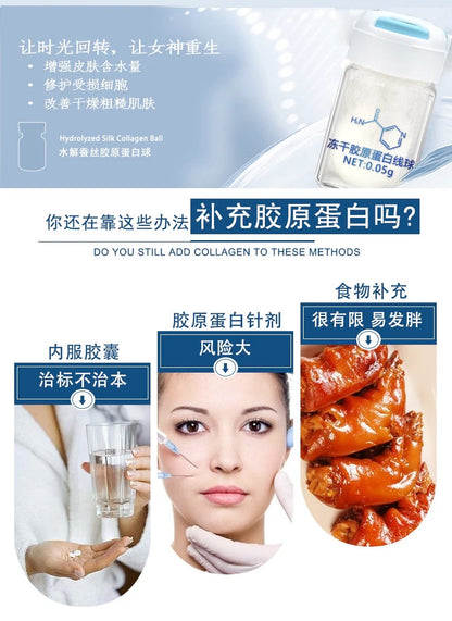 Korea Facial Hydrolyzed Silk Protein Collagen Serum – Moisturizing, Hydrating, Lifting, and Firming Essence for Fine Lines & Skincare