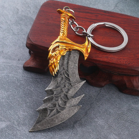 God of War 4 Kratos Sword Keychain – Pendant Keyring Jewelry for Men & Women, Car Key Accessory
