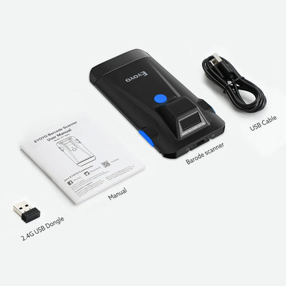 Eyoyo Bluetooth 2D Barcode Scanner - Portable 1D, 2D & QR Code Reader for Android and iOS