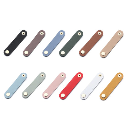 Leather Charger Protector Desktop Storage Clips – Cable Winder Tie – Cable Management Cord Organizer – Earphone Accessories