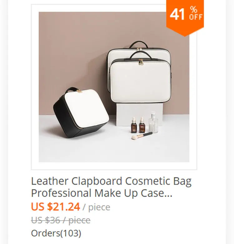 New PU Leather Cosmetic Bag for Women – Multi-Functional Portable Travel Makeup Storage Case