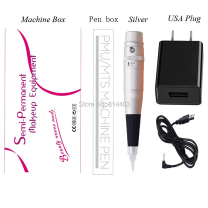 Professional Dermografo Universal PMU Tattoo Pen - Rotary Machine with Speed Control for Lip & Eyebrow Makeup Tattoo