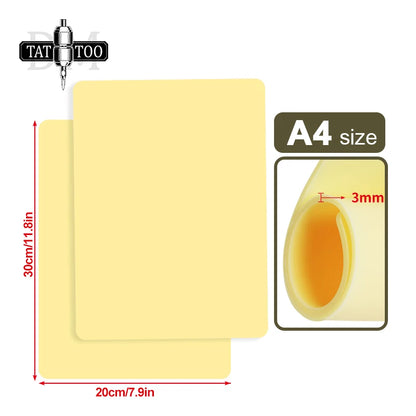 DM 3MM A4 Tattoo Practice Skin – Double-Sided Silicone Sheet for Microblading, Eyebrow & Permanent Makeup Training Supplies