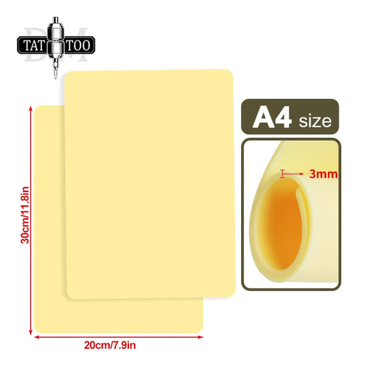 DM 3MM A4 Tattoo Practice Skin – Double-Sided Silicone Sheet for Microblading, Eyebrow & Permanent Makeup Training Supplies