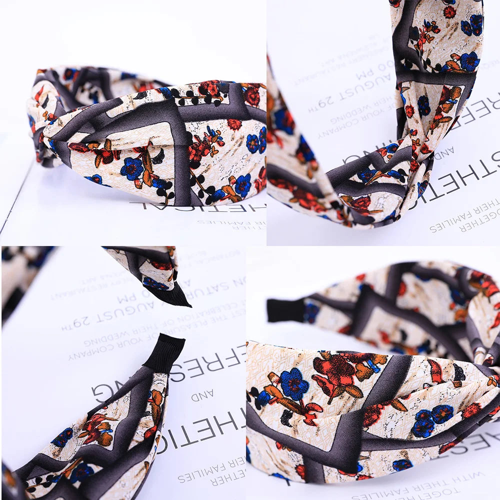 Fashion Leopard Print Headband — Wide Cross Elastic Bow Hairband for Women & Girls Hair Accessories