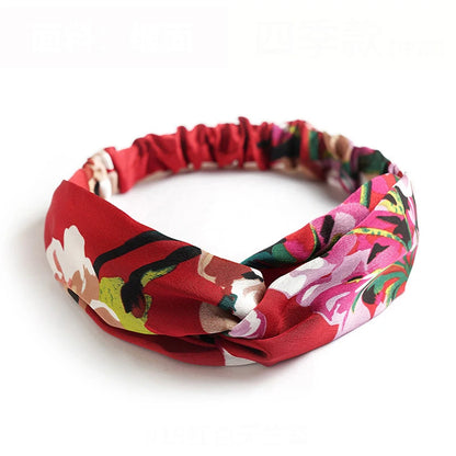 Bohemian Print Headbands for Women & Girls – Vintage Cross Turban Bandana Hair Accessories for Summer