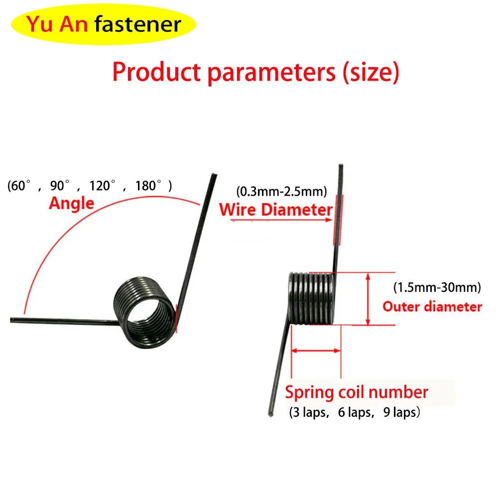 V-Spring 0.5mm Wire Diameter – Small Torsion Hairpin Spring 60°/90°/120°/180°, 10pcs
