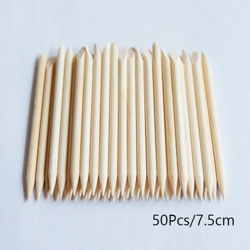 Lurayee Orange Wood Nail Cuticle Pusher – Manicure Tool for Nail Art, Gel Polish, and Nail Design