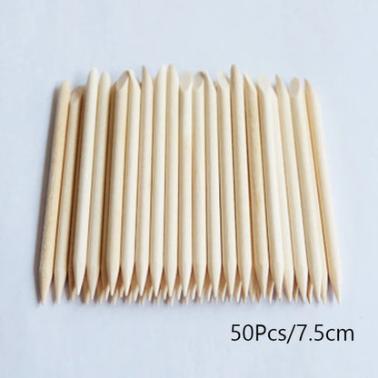 Lurayee Orange Wood Nail Cuticle Pusher – Manicure Tool for Nail Art, Gel Polish, and Nail Design