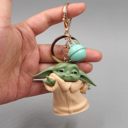Cute Baby Yoda Keychain — Mandalorian Action Figure Toy for Kids, Star Wars Yoda Gift