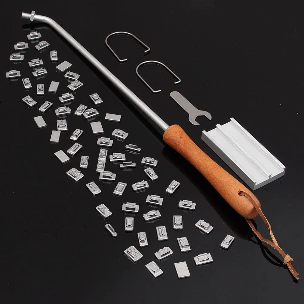 Customizable BBQ Branding Iron - 55 Letters DIY Barbecue Letter Printed Steak Tool with Grill Forks - Unique Barbecue Accessories for Kitchen