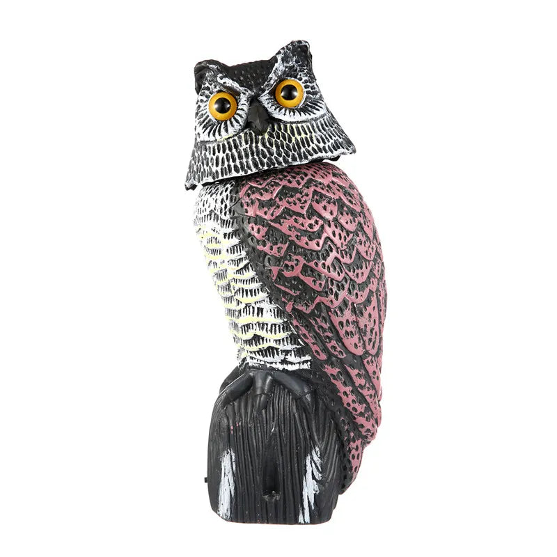 Effective Bird Scarer with Rotating Head - Realistic Owl Prowler Decoy for Pest Control and Garden Protection