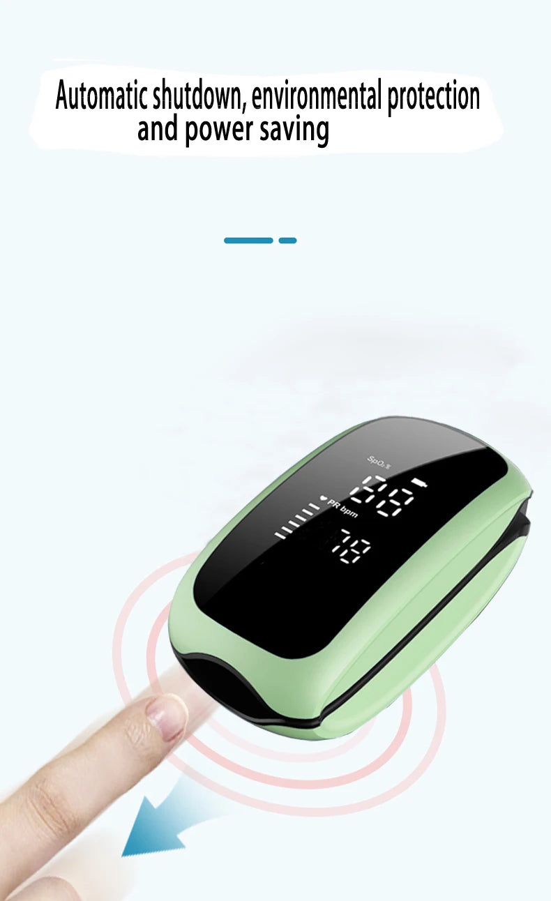 Rechargeable Finger Pulse Oximeter – SpO2 Blood Oxygen Saturation Monitor with Heart Rate and Rate Measurements, LED Display