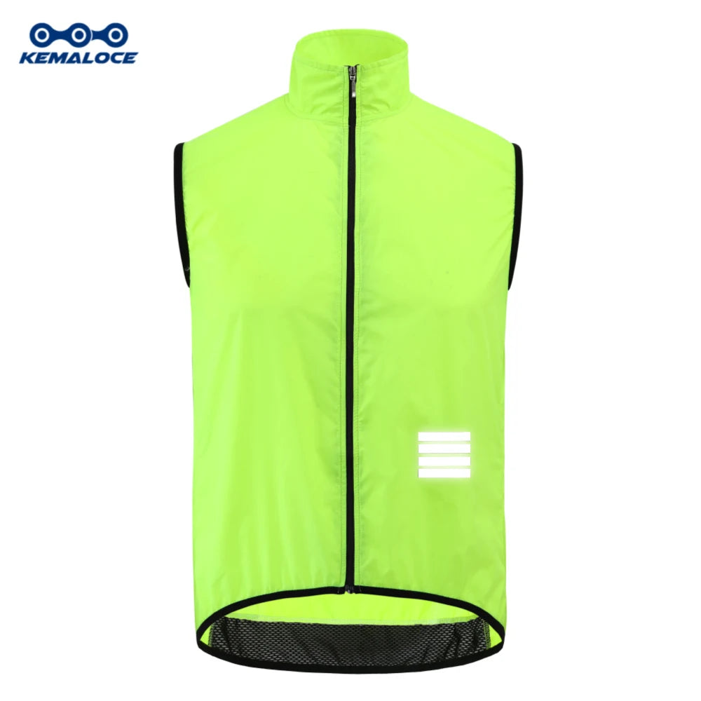 KEMALOCE 2023 Cycling Vest - Navy Blue Windproof Sleeveless Bicycle Gilet, Lightweight MTB Sports Wind Vest for Men