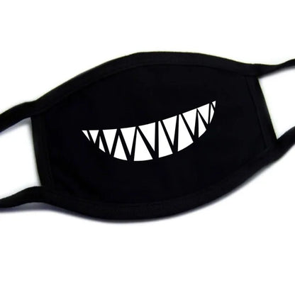 Kawaii Anime Expression Cotton Face Mask – Breathable Smile Mouth Muffle for Unisex Korean Style