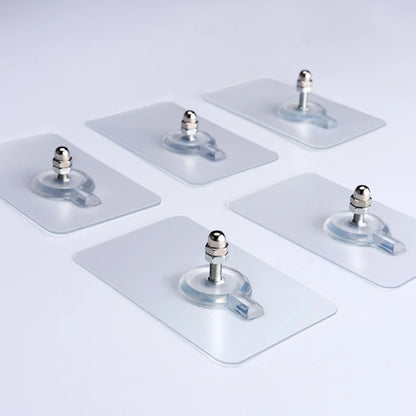 Transparent Self-Adhesive Wall Hook for Pictures - Screw Hook Hanger with Wall Screw Sticker - Door and Wall Hanger Hooks