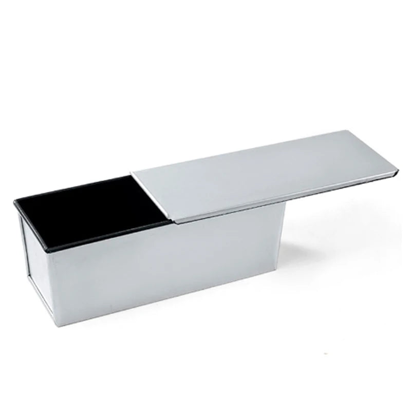 Aluminum Alloy Non-Stick Toast and Bread Loaf Pan – Black Cake Mold with Lid, Available in 250g to 1000g Sizes