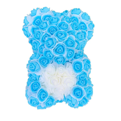 2024 40cm Rose Bear – Heart-Shaped Artificial Flower Teddy Bear for Valentine’s, Wedding, Birthday & Christmas Gifts
