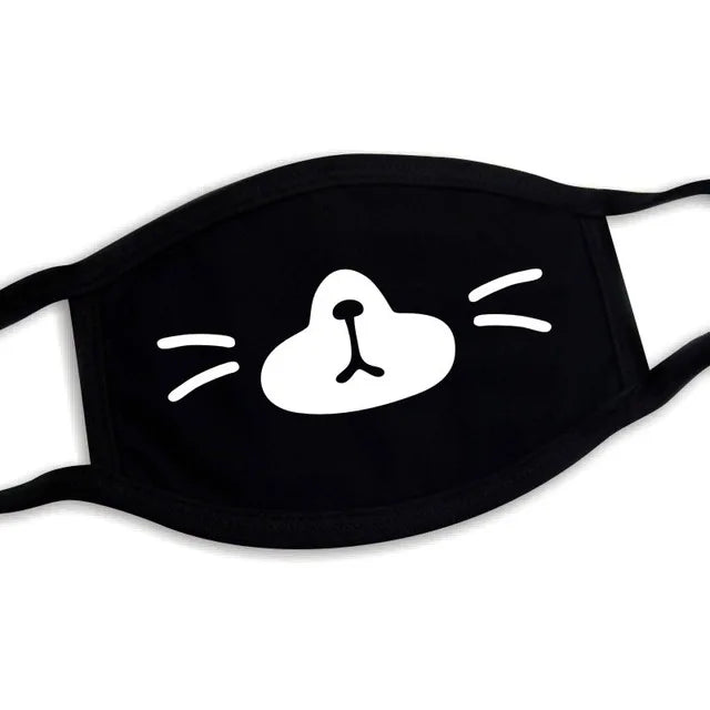 Kawaii Anime Expression Cotton Face Mask – Breathable Smile Mouth Muffle for Unisex Korean Style