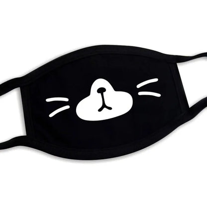 Kawaii Anime Expression Cotton Face Mask – Breathable Smile Mouth Muffle for Unisex Korean Style