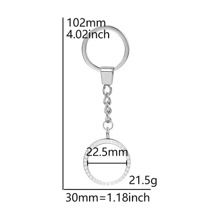 25-40mm Round Openable Reliquary Locket - Photo Memory Pendant, Cremation Ashes Keepsake, Glass Keychain & Memorial Jewelry