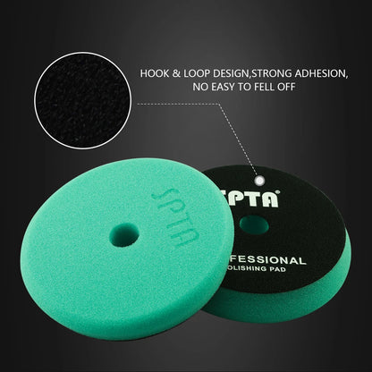 SPTA Car Buffing Polishing Pads – 3", 5", 6" T-Shape Sponge for DA/RO/GA Buffer Polisher