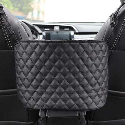 SEAMETAL PU Leather Car Handbag Holder - Seat Back Hanging Storage Organizer for Auto Interior