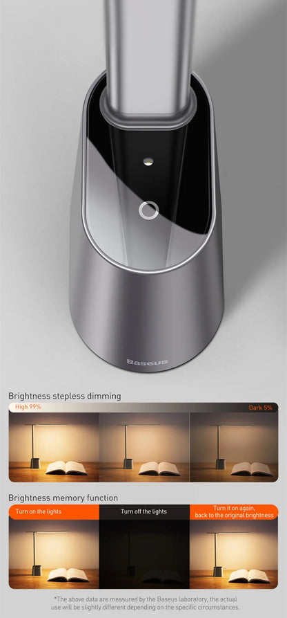 Baseus LED Desk Lamp – Eye Protection, Dimmable, Foldable Table Lamp with Smart Adaptive Brightness for Study & Office