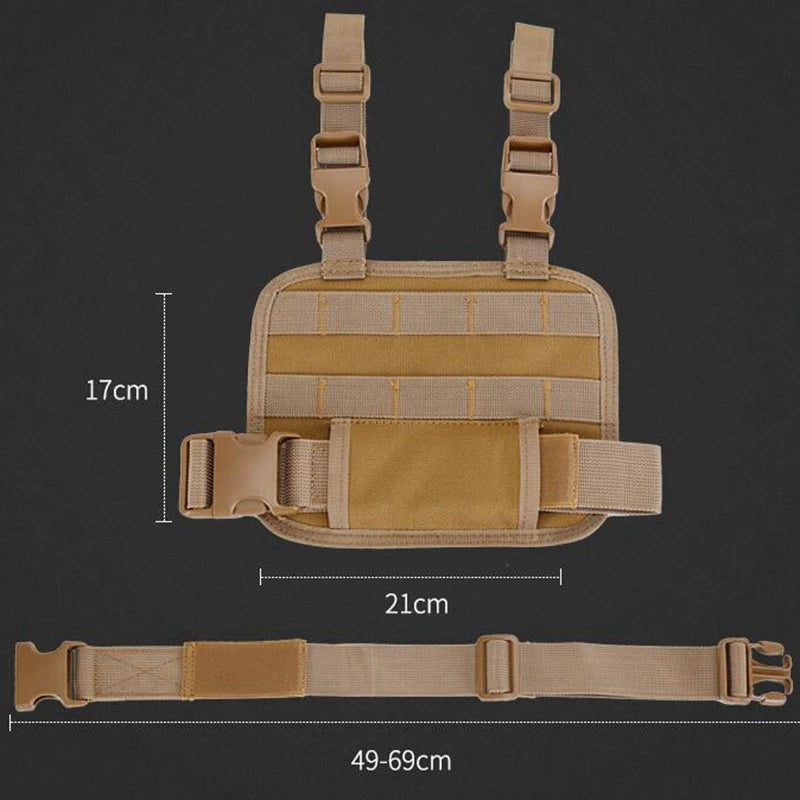 Tactical Drop Leg Platform: Military Hunting Thigh MOLLE Rig with Adjustable Belt & Thigh Straps - Universal Holster Compatible