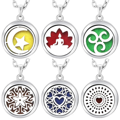 Stainless Steel Tree of Life Aromatherapy Necklace – Essential Oil Diffuser Pendant for Women