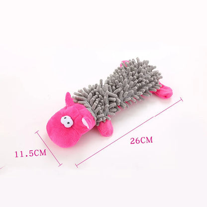 Durable Plush Dog Toy - Squeaky Animal-Shaped Chew Toy for Small Dogs and Puppies