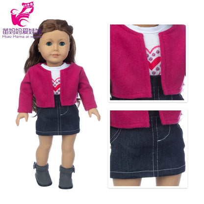 18-Inch Girl Doll Winter Coat — 43cm Baby Doll Jacket Outfit for Dressing