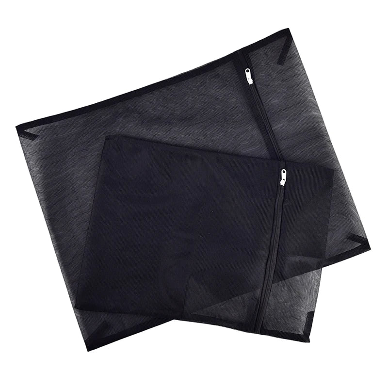 Black Nylon Mesh Laundry Bag – Zippered Washing Bag for Clothes, Bras & Delicates, Washing Machine Safe