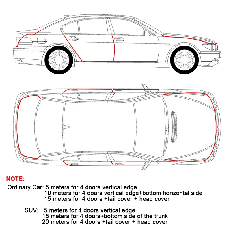 Universal Car Door Edge Protector - Auto Door Guard Protective Strips for Automobiles, Trunk, Hood Sealant Strip