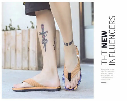2023 Men’s Flip Flops – Trendy Anti-Skid Casual Beach Slides, Outdoor & Household Sandals