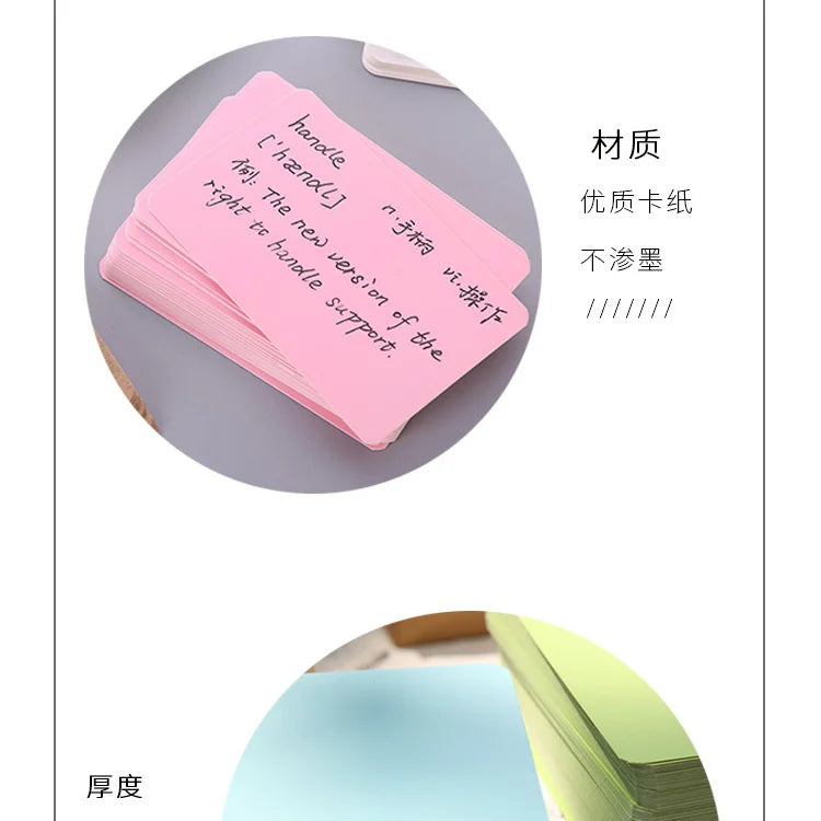 100pcs Kraft Paper Cards – Blank Color Business Cards, Message & Thank You Cards, Writing Labels, Bookmarks & Learning Cards