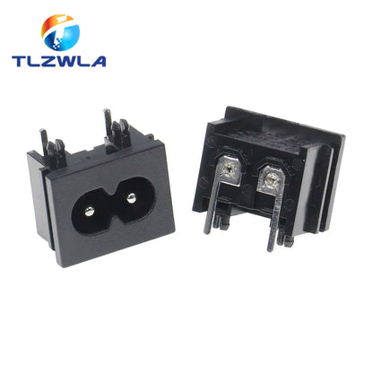 Pure Copper AC Power Socket with Switch – 2-Hole 3-Core Weldable Charging Power Outlet for Electrical Installation