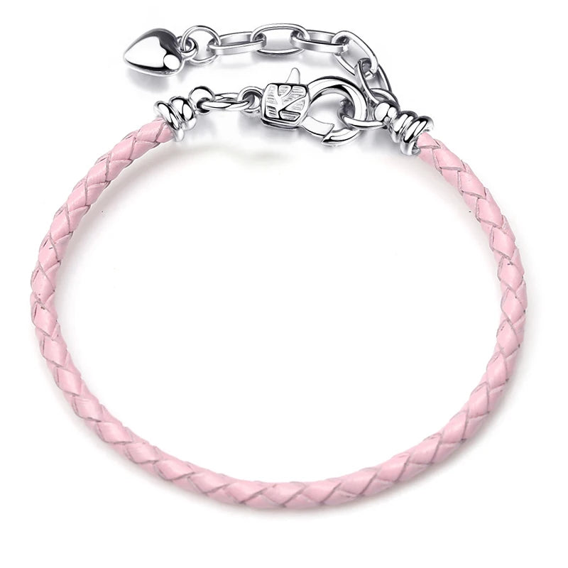 BAOPON 9-Color Leather Charm Bracelet - DIY Chain Jewelry Gift for Women & Girls