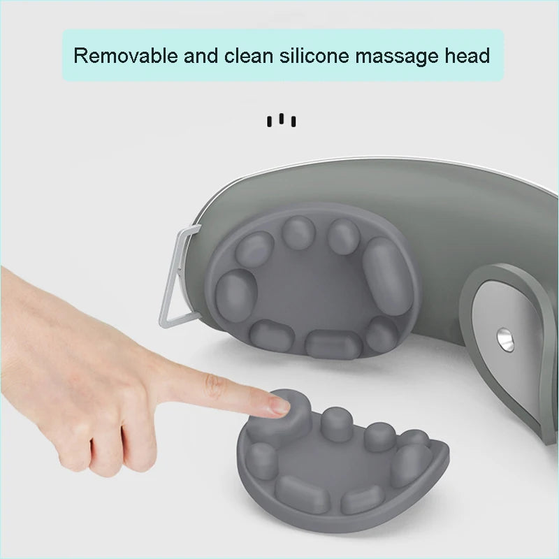 Electric Rotating Kneading Eye Massager | Warm Compress Therapy with Music for Eye Fatigue & Anti-Wrinkle