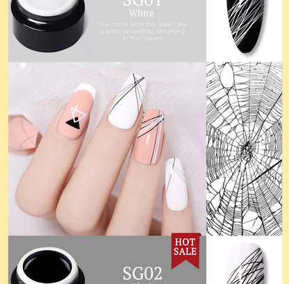 BORN PRETTY Spider Wire Gel Nail Polish 5ml - Flower Drawing & Creative Point-to-Line Nail Art Gel Varnish