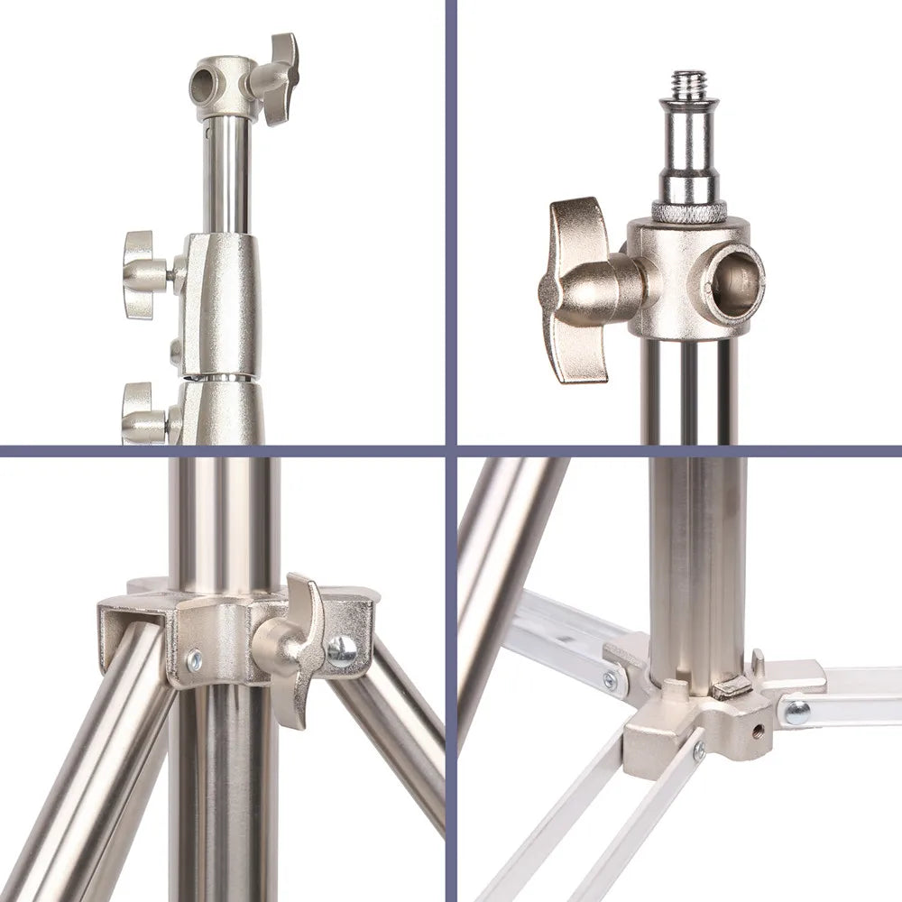 2.8M Stainless Steel Tripod Light Stand – Foldable Magic Leg C-Stand for Spot Light, Softbox, Photography Studio