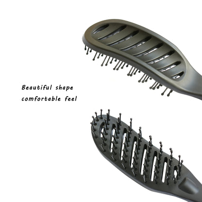 Pro Hair Salon Anti-Static Curved Vent Comb – Heat-Resistant Tine Brush for Scalp Massage & Hairdressing