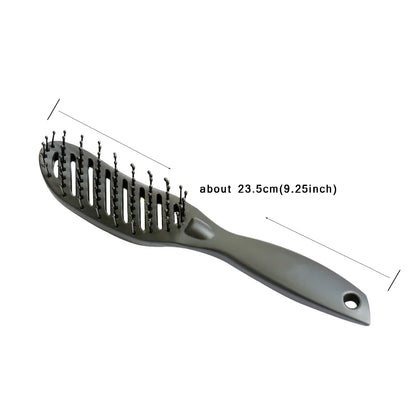 Pro Hair Salon Anti-Static Curved Vent Comb – Heat-Resistant Tine Brush for Scalp Massage & Hairdressing