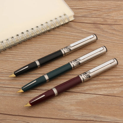 HERO 240 Stainless Steel Fountain Pen — Retro Aircraft Duckbill Nib, Ink Pen for School, Office & Student Gifts