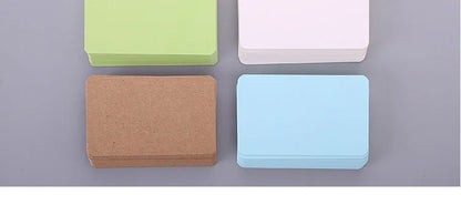 100pcs Kraft Paper Cards – Blank Color Business Cards, Message & Thank You Cards, Writing Labels, Bookmarks & Learning Cards