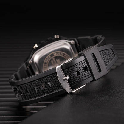 Men’s Army Green Digital Sports Watch - Waterproof LED Electronic Wristwatch with Square Dial and Modern Military Style